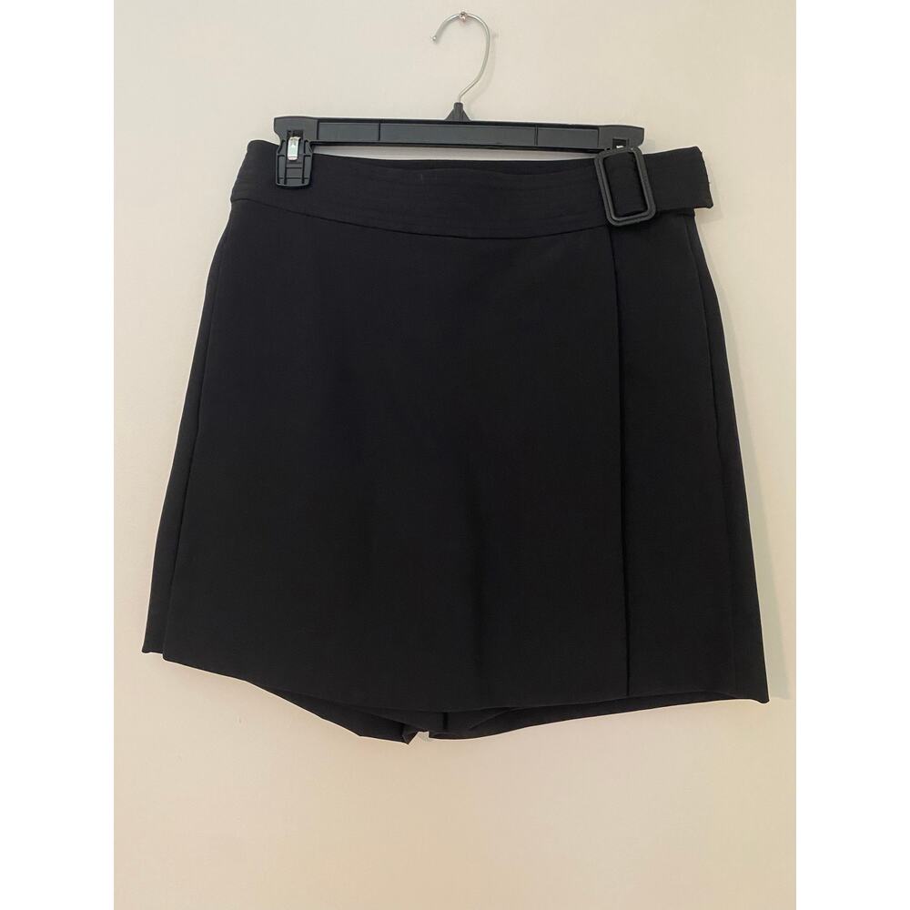 NWT 525 America Black Belted Skort Skirt Classic Capsule Wardrobe Basic M